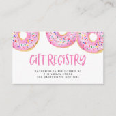 Roze Waterverf Donuts Sprinkles Gift Registry Informatiekaartje (Voorkant)