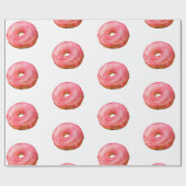 Roze Waterverf Donuts Sweet Dessert Cadeaupapier (Vlak)