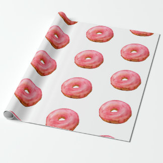 Roze Waterverf Donuts Sweet Dessert Cadeaupapier