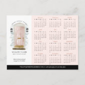 Roze Waterverf Door Real Estate 2025 Kalender Briefkaart (Voorkant)