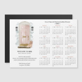Roze Waterverf Door Spaniel Vastgoedkalender Magnetische Uitnodiging (Voorkant / Achterkant)