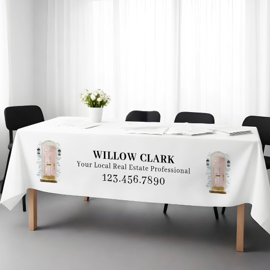 Roze Waterverf Door Vastgoed Agent Business Tafelkleed