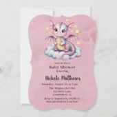 Roze Waterverf Dragon Girl Baby shower Kaart (Voorkant)