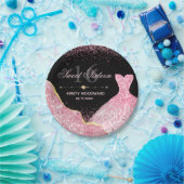 Roze Waterverf Dress Glam Edge Sweet 16 zaterdag Papieren Bordje (Feest)