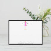 Roze Waterverf Dress Mannequin Flat Notecard (Staand voorkant)