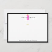 Roze Waterverf Dress Mannequin Flat Notecard (Voorkant)