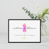 Roze Waterverf Dress Mannequin Gift Certificate (Staand voorkant)