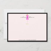 Roze Waterverf Dress Mannequin II Flat Notecard (Voorkant)