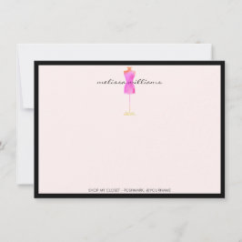 Roze Waterverf Dress Mannequin II Flat Notecard