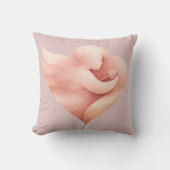 Roze Waterverf Duif Hart Kussenhoes Kussen (Voorkant)
