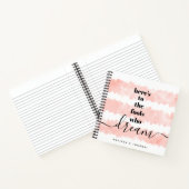 Roze Waterverf Dwazen Wie Droom Quote Keepsake Notitieboek (Binnen)