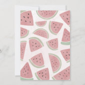 Roze Waterverf Eén in een Melon Girl First Birthda Kaart (Achterkant)