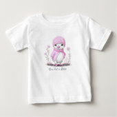 Roze Waterverf eend Baby T-shirt (Voorkant)