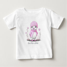 Roze Waterverf Eend Baby T-Shirt