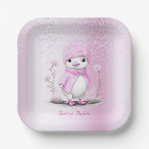 Roze Waterverf eend papier Bord