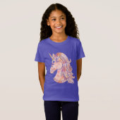 Roze Waterverf Eenhoorn T-shirt (Voorkant volledig)