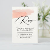Roze waterverf. Eenvoudig delicate romantische bru RSVP Kaartje (Staand voorkant)