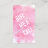 Roze Waterverf Eenvoudig Visitekaartje (Achterkant)