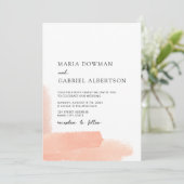 Roze waterverf. Eenvoudige, delicate moderne bruil Kaart (Staand voorkant)