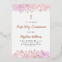 roze waterverf Eerste Heilige Communie