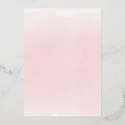 roze waterverf Eerste Heilige Communie Folie Uitnodiging (Achterkant)