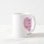 Roze Waterverf Eerste Moederdag Koffiemok (Voorkant rechts)