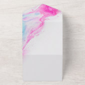 Roze waterverf elegant Al in One Wedding Invite All In One Uitnodiging (Buitenkant)