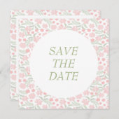 Roze Waterverf Elegant Bloemen Bruiloft Save The Date (Voorkant / Achterkant)