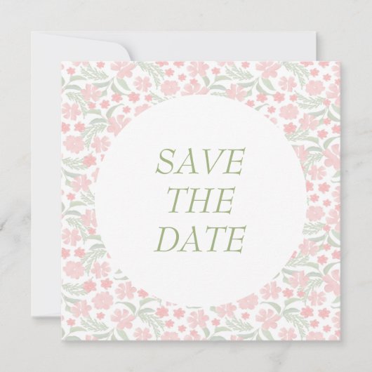 Roze Waterverf Elegant Bloemen Bruiloft Save The Date (Voorkant)