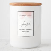 Roze Waterverf Elegant Geurkaarsetiket Voedselcontainer Etiket (Voorkant)
