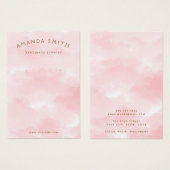 Roze waterverf elegant oorenkaart visitekaartje (Voorkant /achterkant)