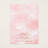 Roze waterverf elegant oorenkaart visitekaartje (Achterkant)