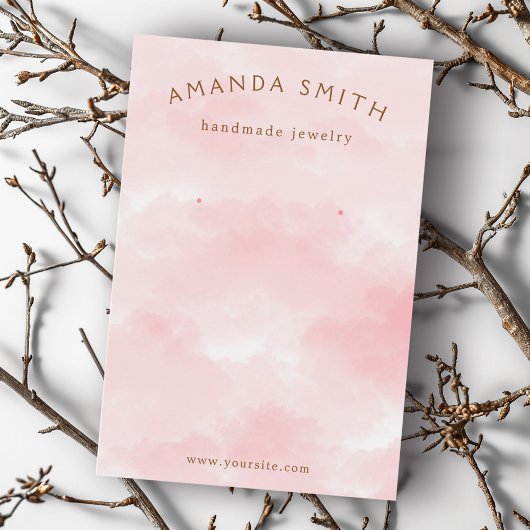 Roze waterverf elegant oorenkaart visitekaartje