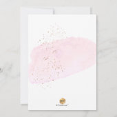 Roze Waterverf Elegant Script Engagement Party Kaart (Achterkant)