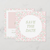 Roze Waterverf Elegante Bloem Bruiloft Save The Date (Voorkant / Achterkant)