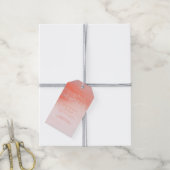 Roze Waterverf Elegante Typografie Wit Bruiloft Cadeaulabel (Met Touw)