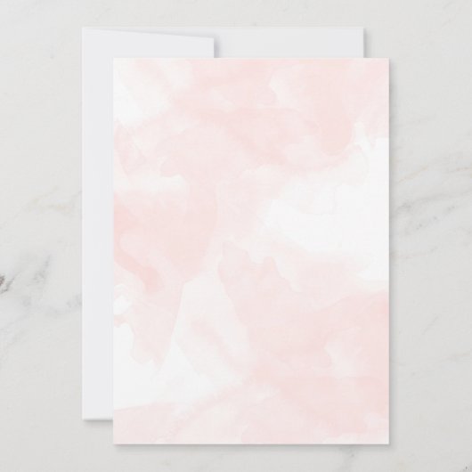 Roze Waterverf Elephant Girl Baby shower Kaart (Achterkant)