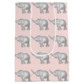 Roze Waterverf Elephant Patroon Medium Cadeauzakje (Achterkant)