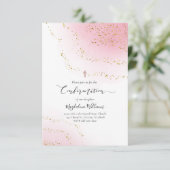 roze waterverf en FAUX glitter Bevestiging Kaart (Staand voorkant)