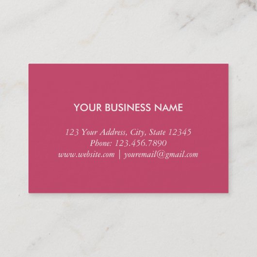 Roze Waterverf en Gold Faux Folie Euro Visitekaartje (Achterkant)