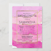 Roze Waterverf en Gouden Bachelorette Kaart (Voorkant)