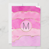 Roze Waterverf en Gouden Bachelorette Kaart (Achterkant)