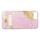 Roze waterverf en gouden folie confetti Case-Mate iPhone case (Achterkant (Horizontaal))