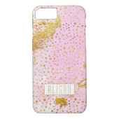 Roze waterverf en gouden folie confetti Case-Mate iPhone case (Achterkant)