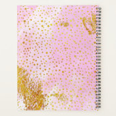 Roze waterverf en goudmonogram planner (Achterkant)
