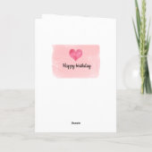 Roze Waterverf en Rode Hart 10e Verjaardag Kaart (Achterkant)