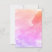 Roze waterverf en skeletbladeren bruiloft RSVP (Achterkant)