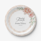 Roze Waterverf en Vrijgezellenfeest van Glitter Papieren Bordje (Voorkant)