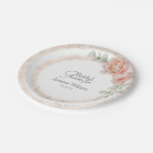 Roze Waterverf en Vrijgezellenfeest van Glitter Papieren Bordje (Gekanteld)