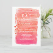 Roze Waterverf Engagement Party Invitation Kaart (Staand voorkant)